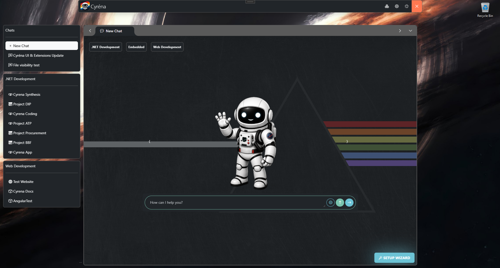 Cyréna HUD overlay screenshot showing the compact interface floating above a workspace